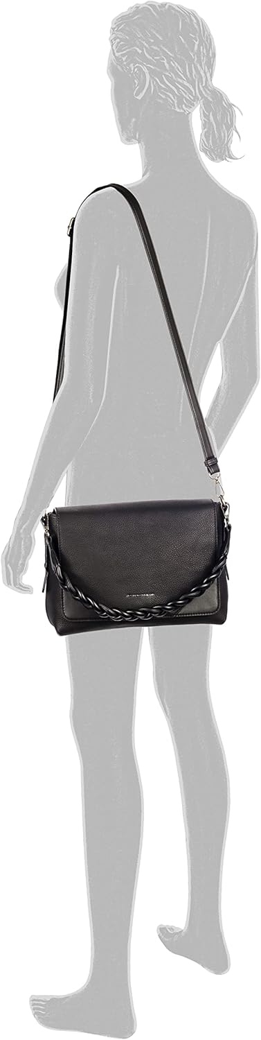TOM TAILOR Damen Bags Wendy Umhängetasche Umschlagtasche Mittelgross Cognac Braun Schwarz, Schwarz