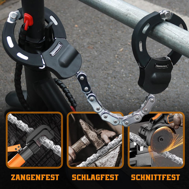 Honszex E Scooter Schloss, Schloss für E Scooter, Handschellenschloss E Scooter, 23.62inch E Roller