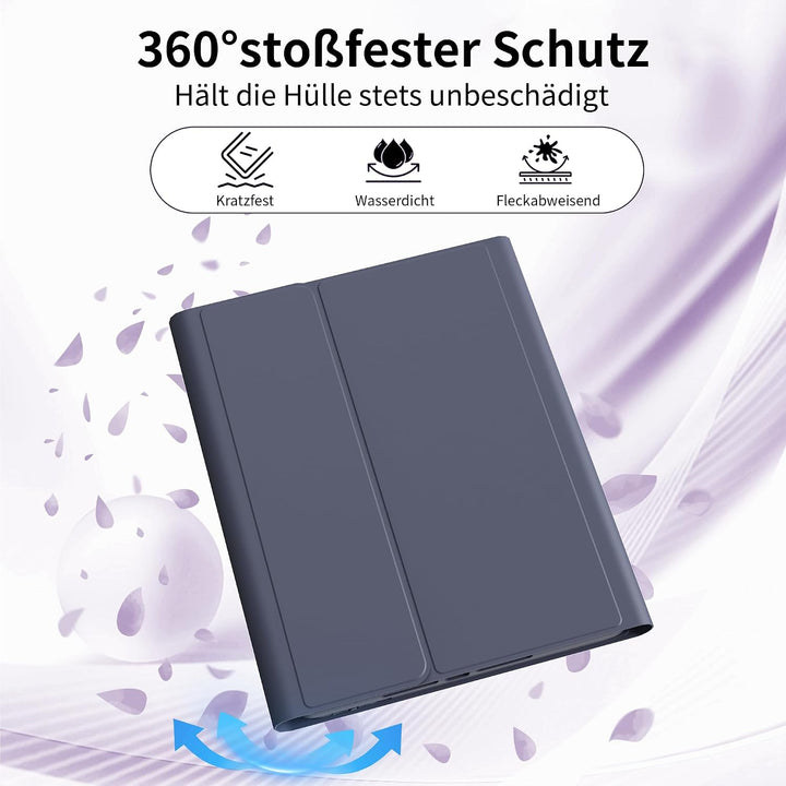 Tastatur Hülle für iPad 9. 8. 7. Generation 2021/2020/2019 10,2 Zoll mit Stifthalter, Magnetisch Blu