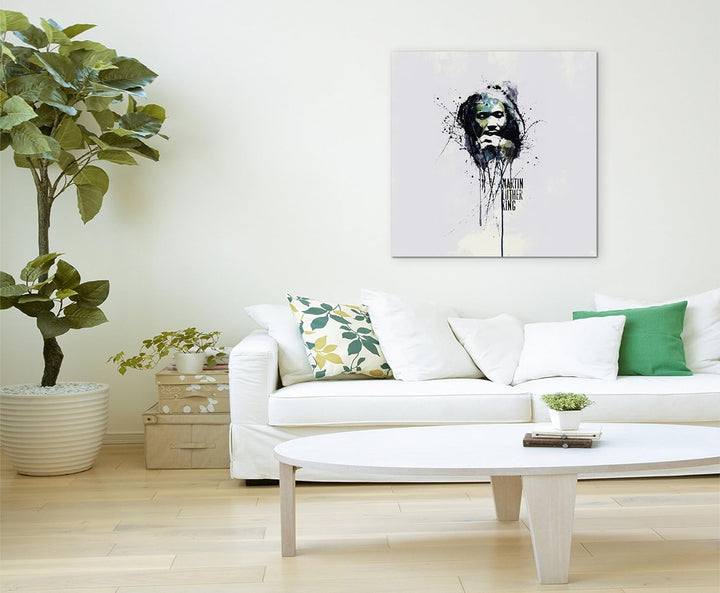 Paul Sinus Art Martin Luther King 60x60cm Keilrahmenbild Kunstbild Aquarell Art Wandbild auf Leinwan