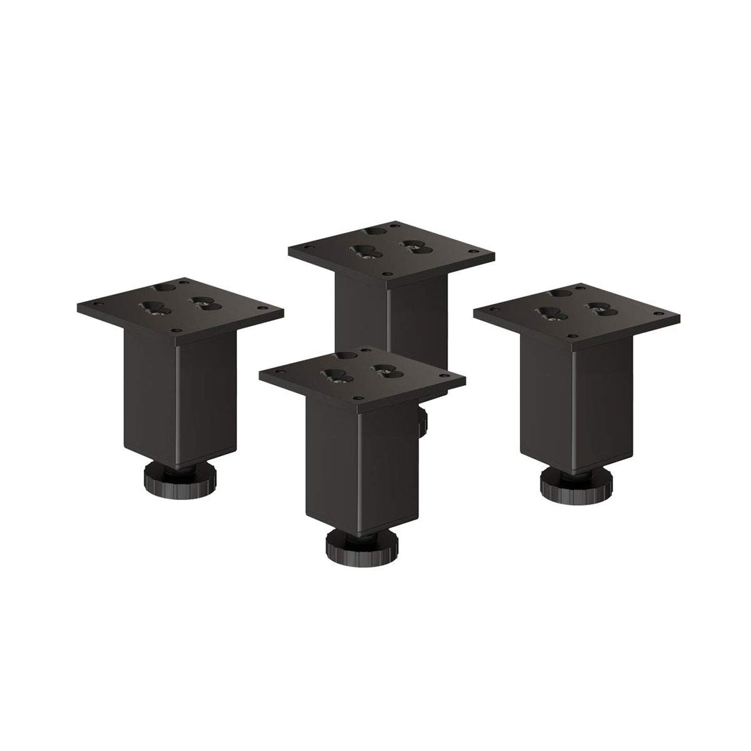 Sossai Exklusiv Möbelfüsse E4MF, höhenverstellbares 4er Set, Höhe: 100 mm, Schwarz, aus Aluminium 45