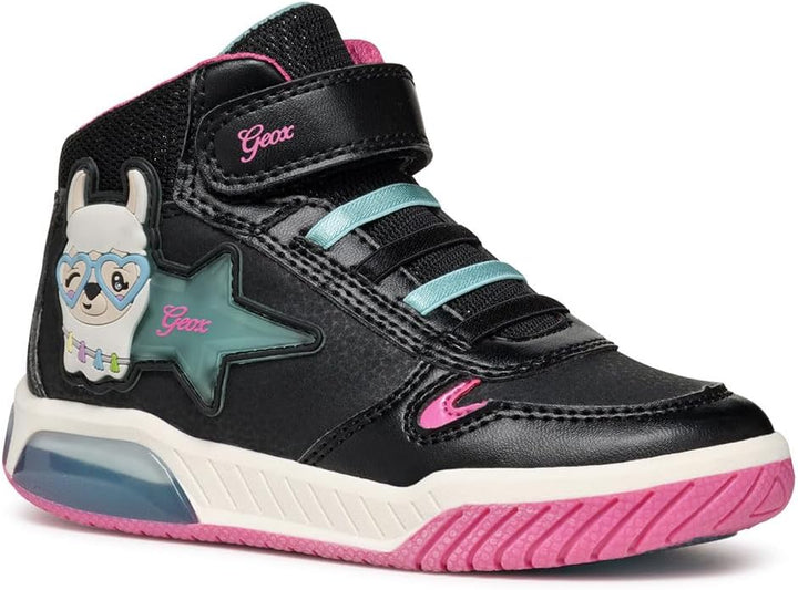 Geox Mädchen J Inek Girl C Sneakers 24 EU Black Aqua, 24 EU Black Aqua