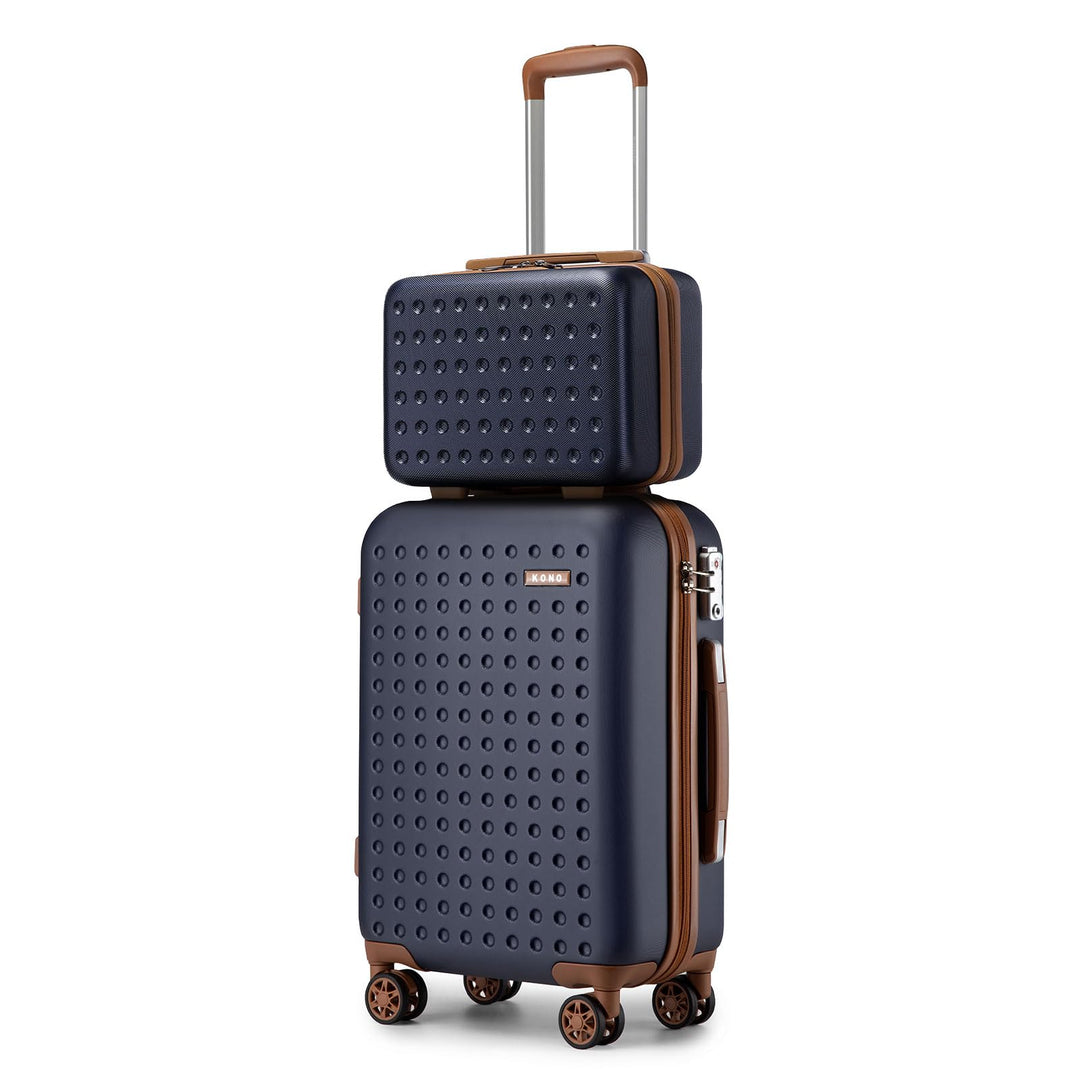 KONO Handgepäck Koffer Set mit Kosmetikkoffer Reisegepäck-Sets Beautycase Koffer Trolleys Reisekoffe