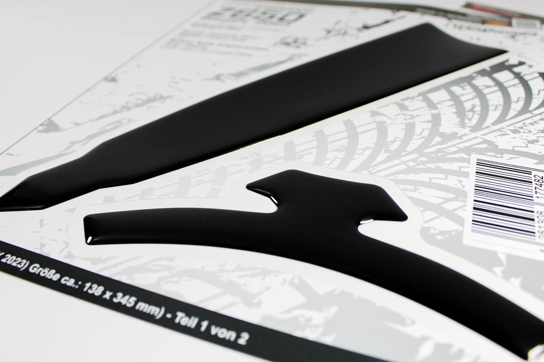 Tankpad Kniepad Aufkleber schwarz black kompatibel für Kawasaki Z650 X850045 Spar-Set - 1, Spar-Set