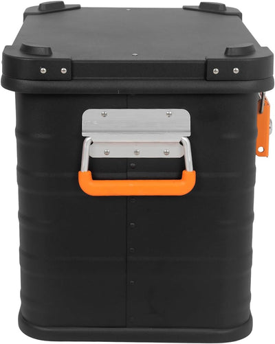 ALUBOX Alukiste abschliessbar E31B - Premium Aluminium Lagerbox 31 Liter - Deckel mit Aluminium Druc