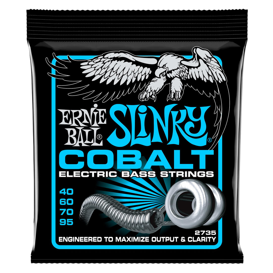 Ernie Ball Extra Slinky Cobalt E-Bass-Saiten, Stärke 40–95 Extra (40-95) 4-Saiter, Extra (40-95) 4-S