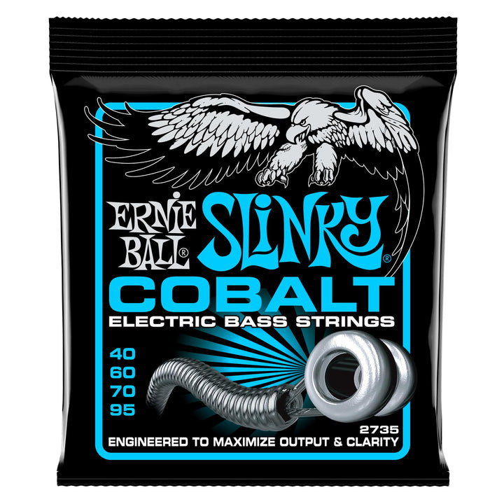 Ernie Ball Extra Slinky Cobalt E-Bass-Saiten, Stärke 40–95 Extra (40-95) 4-Saiter, Extra (40-95) 4-S