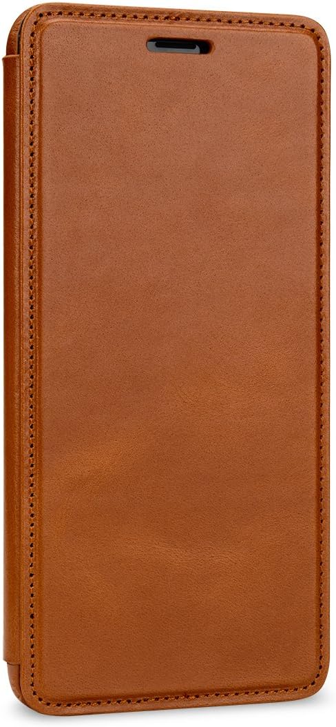STILGUT Book Type Case, Hülle Leder-Tasche für HTC U11+ (U11 Plus). Seitlich klappbares Flip-Case au