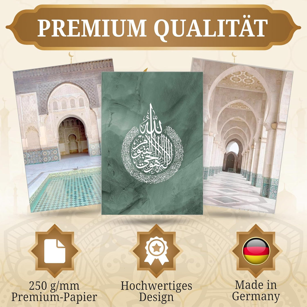 HAVA Artwork Hassan II. Mosque Poster Set, Islamische Poster, Islamische Bilder, Islamische Dekorati