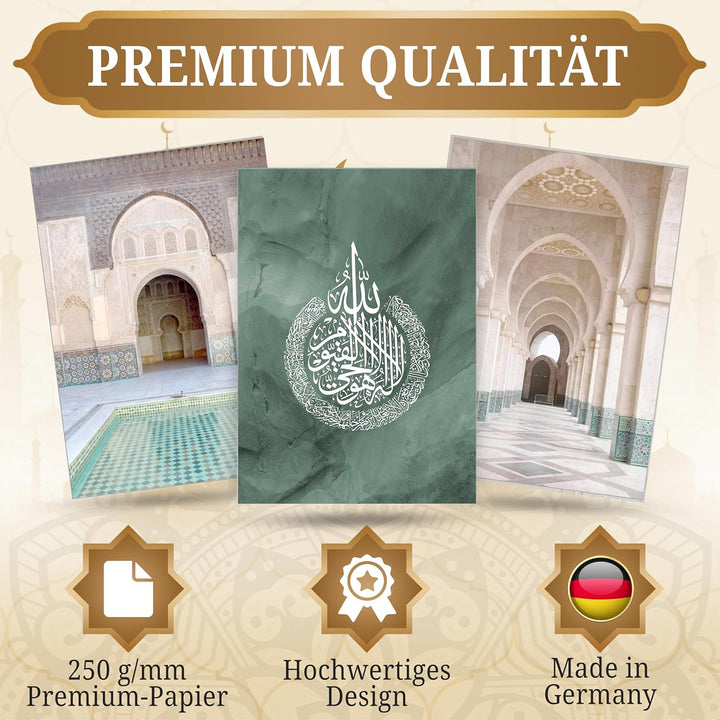 HAVA Artwork Hassan II. Mosque Poster Set, Islamische Poster, Islamische Bilder, Islamische Dekorati