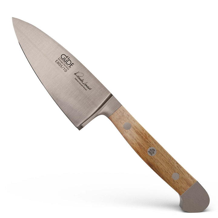 GÜDE Solingen - Hartkäsemesser Käsemesser geschmiedet, 10 cm, Fasseichenholz, ALPHA FASSEICHE, Doppe