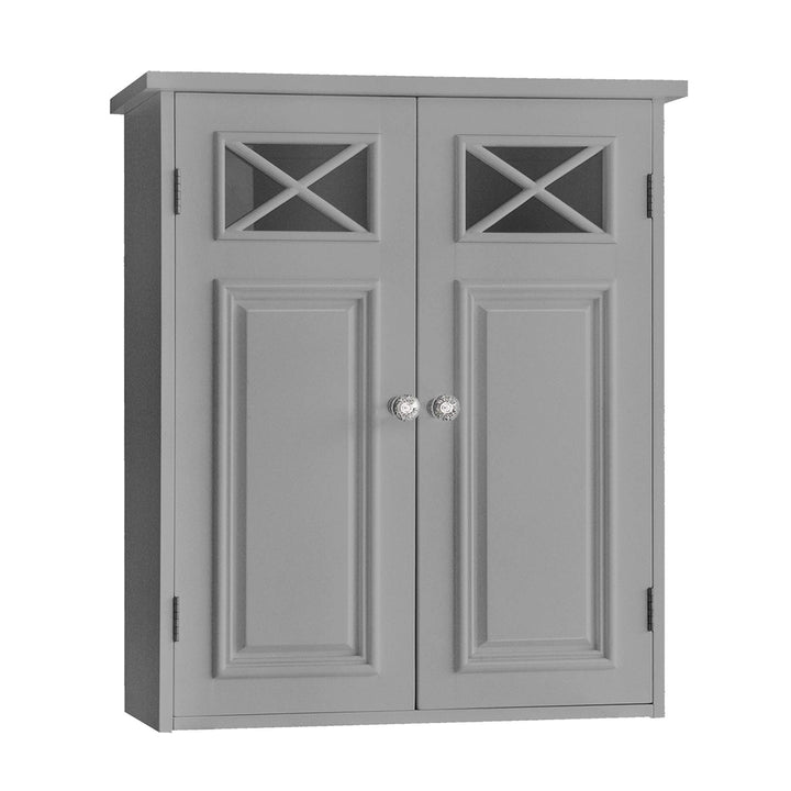 Teamson Home Badezimmer Dawson Wandschrank Mit Zwei Türen Grau EHF-6810G