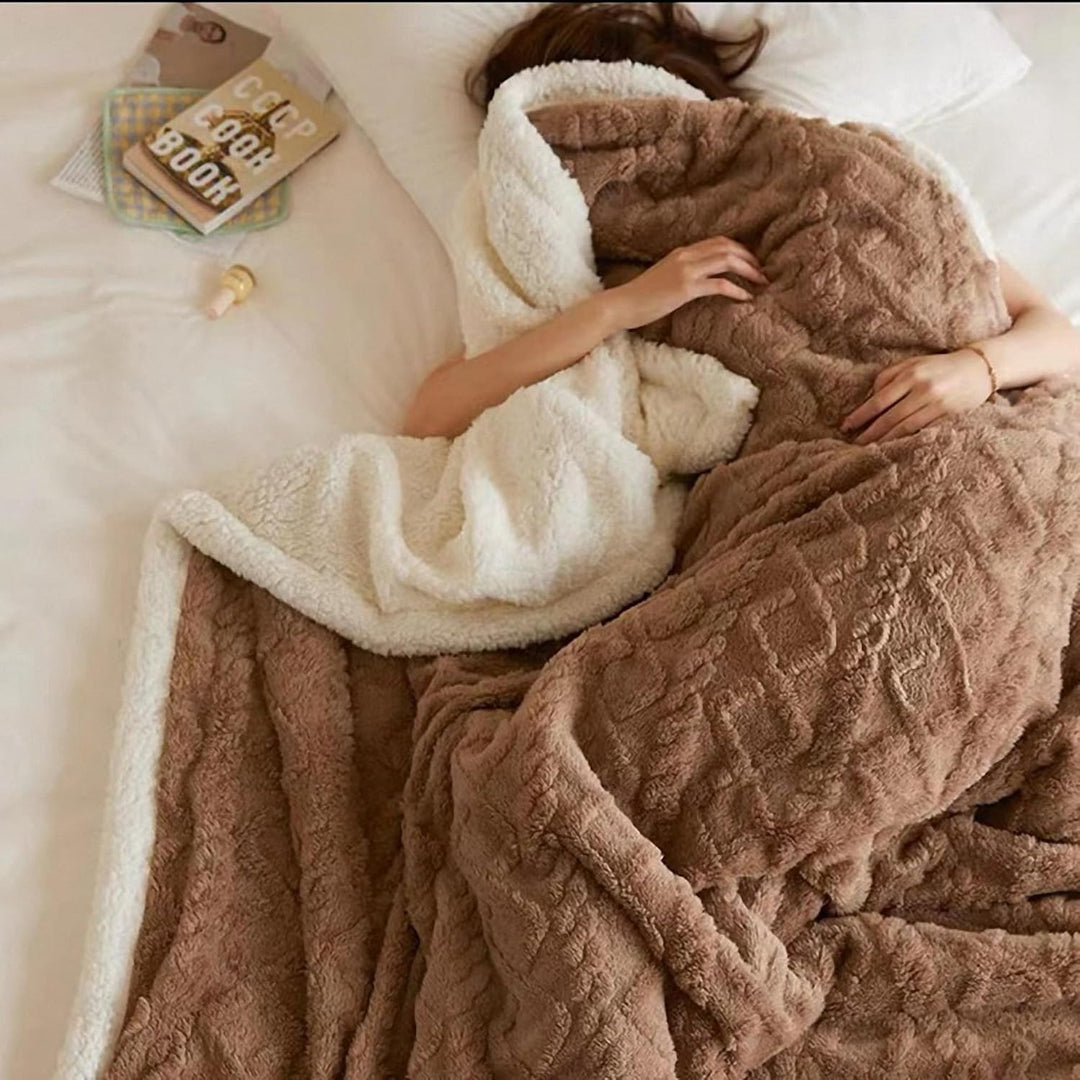 Kuscheldecke Flauschig 150x200, Braun Dicke Warme Sofadecke Wohndecke kuschelig für Herbst und Winte