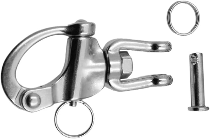 2 Stück Schnappschäkel, Wirbelschäkel, Edelstahl Schnappschäkel, Boot Schnappschäkel, Panikhaken Sch