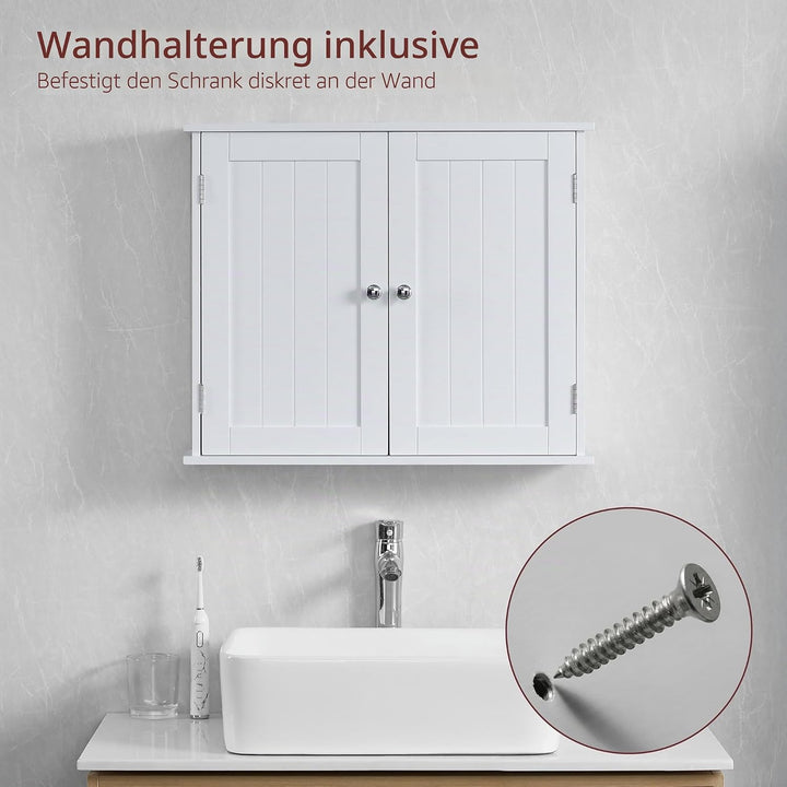 Vida Designs Badezimmerschrank mit 2 Türen, Wandmontage, mit Aufbewahrungsfach, weiss, 2 Türen