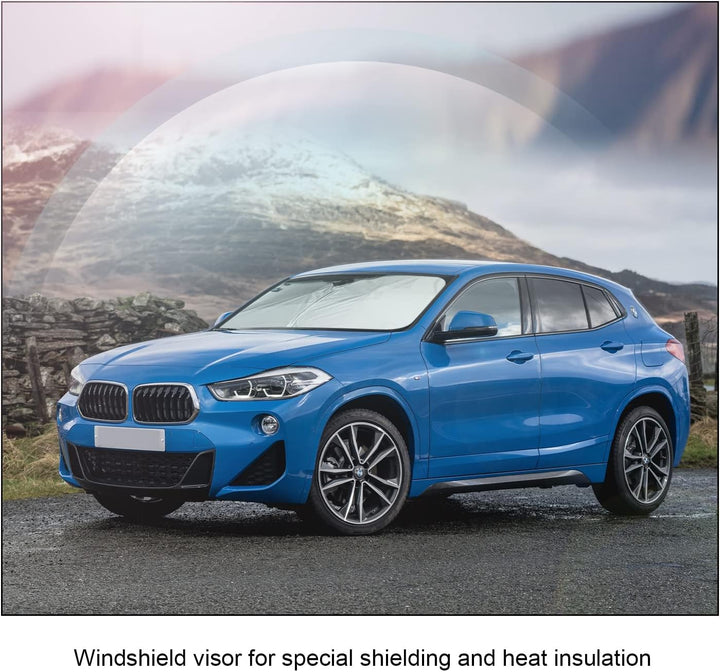 BIXUAN X2 Sonnenschutz kompatibel mit BMW X2 F39 2019-2023 Windschutzscheibe für F39 das Auto Fronts