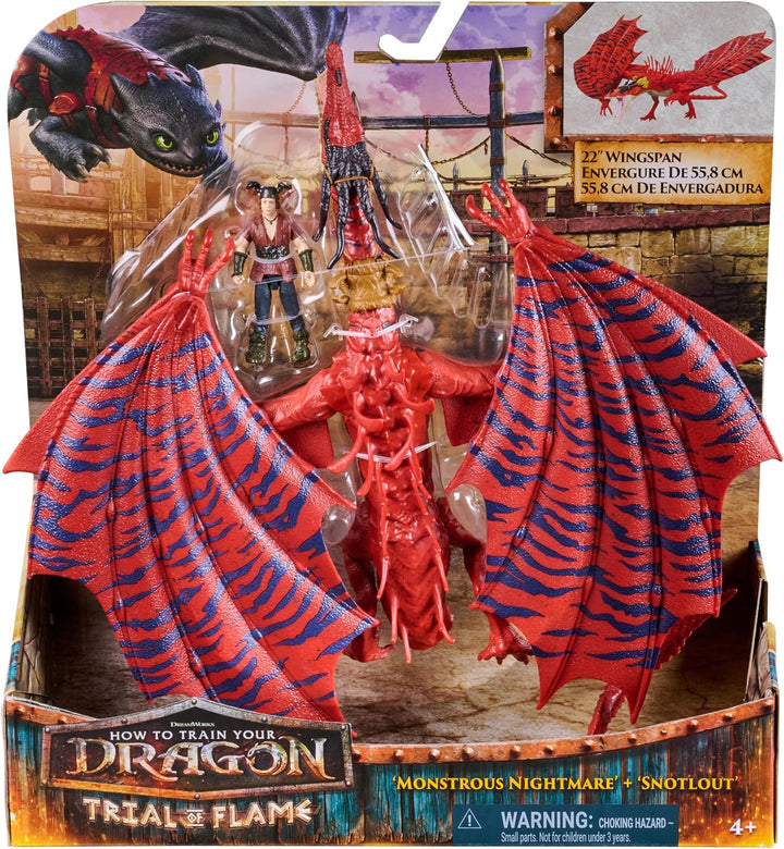 Dreamworks Dragons How to Train Your Dragon, Monstrous Nightmare and Snotlout, Viking Duo Action Fig