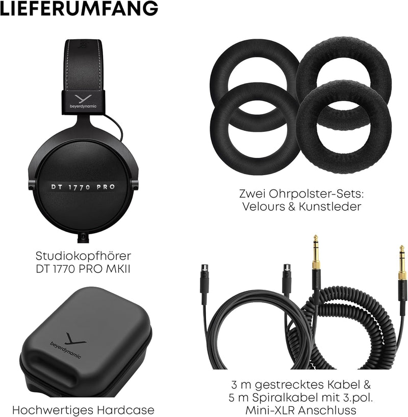 beyerdynamic DT 1770 PRO MKII Premium-Tesla-Studiokophörer geeignet für professionelles Recording, M