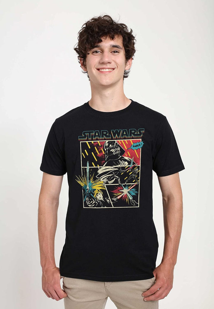 Star Wars Unisex Comic Fight Organic Short Sleeve T-shirt M Schwarz, M Schwarz