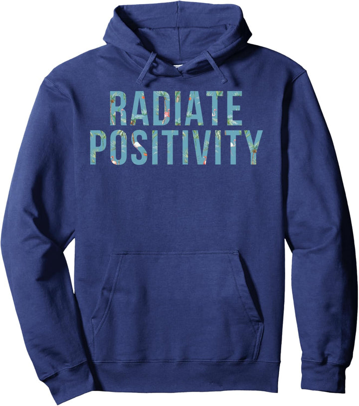 Radiate Positivity Tropical Bold Light Blue Pullover Hoodie