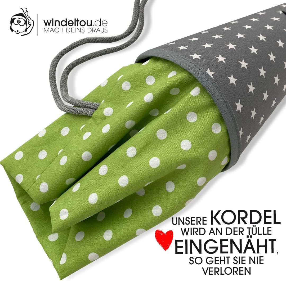 Dinosaurier-Schultüte | 35 cm | kleine Geschwistertüte | Stoff, Einschulung, Schulanfang, Zuckertüte