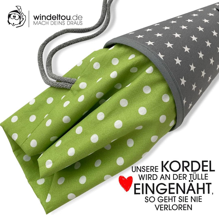 Dinosaurier-Schultüte | 35 cm | kleine Geschwistertüte | Stoff, Einschulung, Schulanfang, Zuckertüte