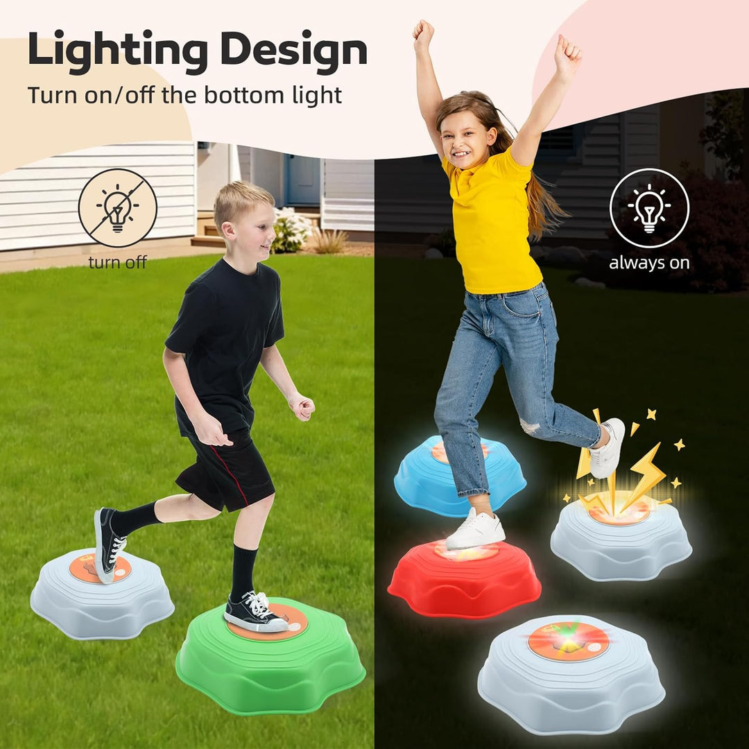 Balanciersteine für Kinder mit Licht und Musik 6er Rutschfest und Stapelstein Balance Steine Set Sen