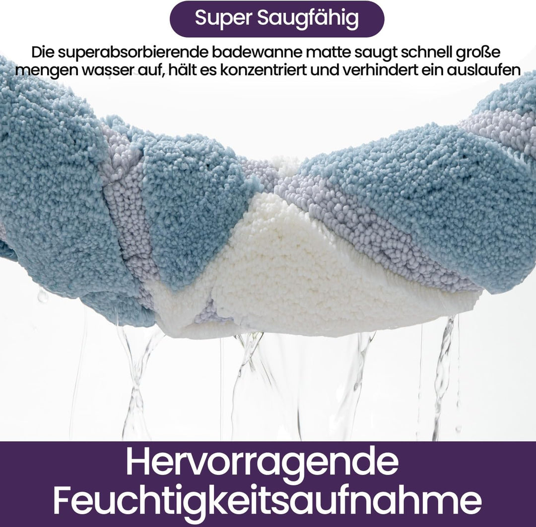DEXI Badezimmerteppich rutschfest Badematte 60 x 110 cm,Badteppich Saugfähig Weich Maschinenwaschbar