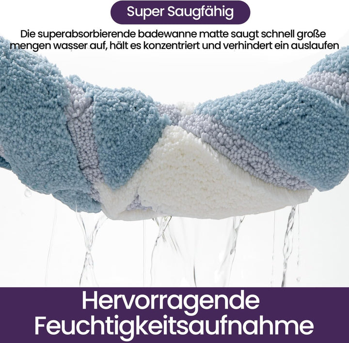 DEXI Badezimmerteppich rutschfest Badematte 60 x 110 cm,Badteppich Saugfähig Weich Maschinenwaschbar