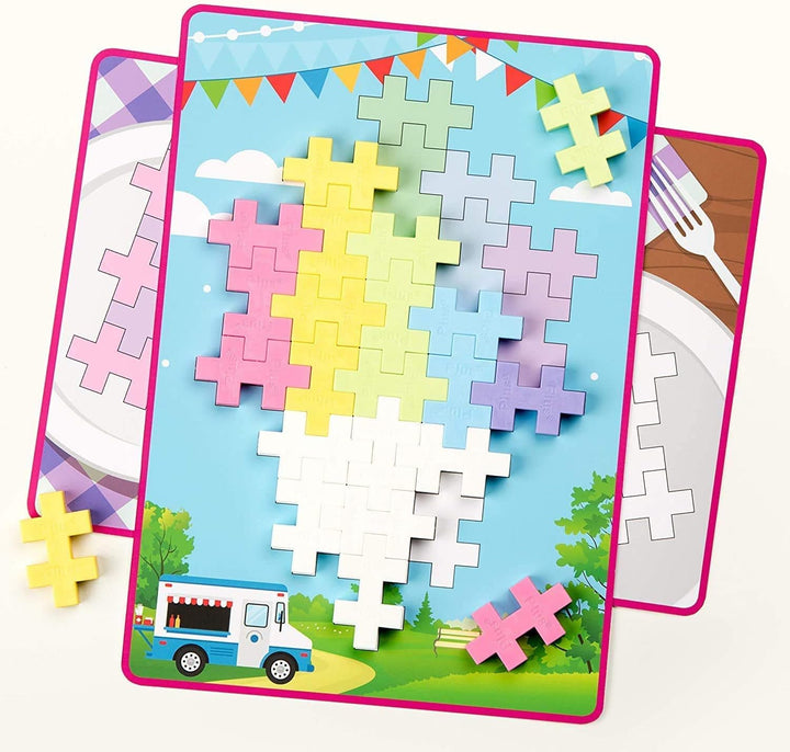 Geniales Konstruktionsspielzeug, Big Picture Puzzle Pastel, Vorlagen-Puzzle, Bausteine-Set, 60 Teile
