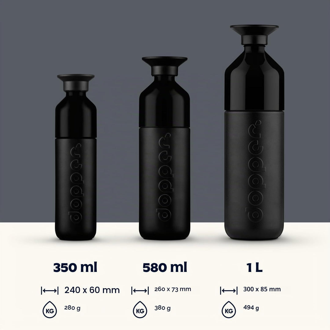 Dopper Insulated Blazing Black Thermosflasche - Edelstahl Trinkflasche 580ml - Kaffeebecher to go -