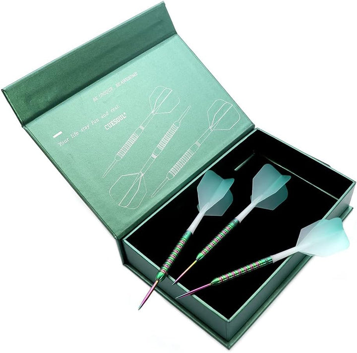 CUESOUL PINK/BLAU/GRÜN GEM Stone 21g/22g Stahlspitze 90% Tungsten Dart Set mit Uniformity Titanium C