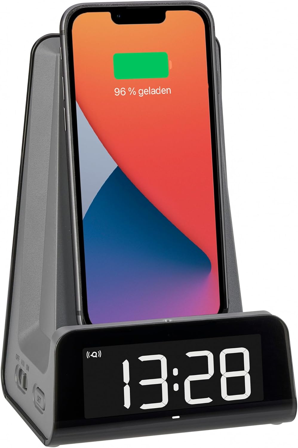 TFA Dostmann 2 in 1 Induktive Ladestation ICONcharge, 60.2033.10, für Smartphones, Kabelloses Laden,