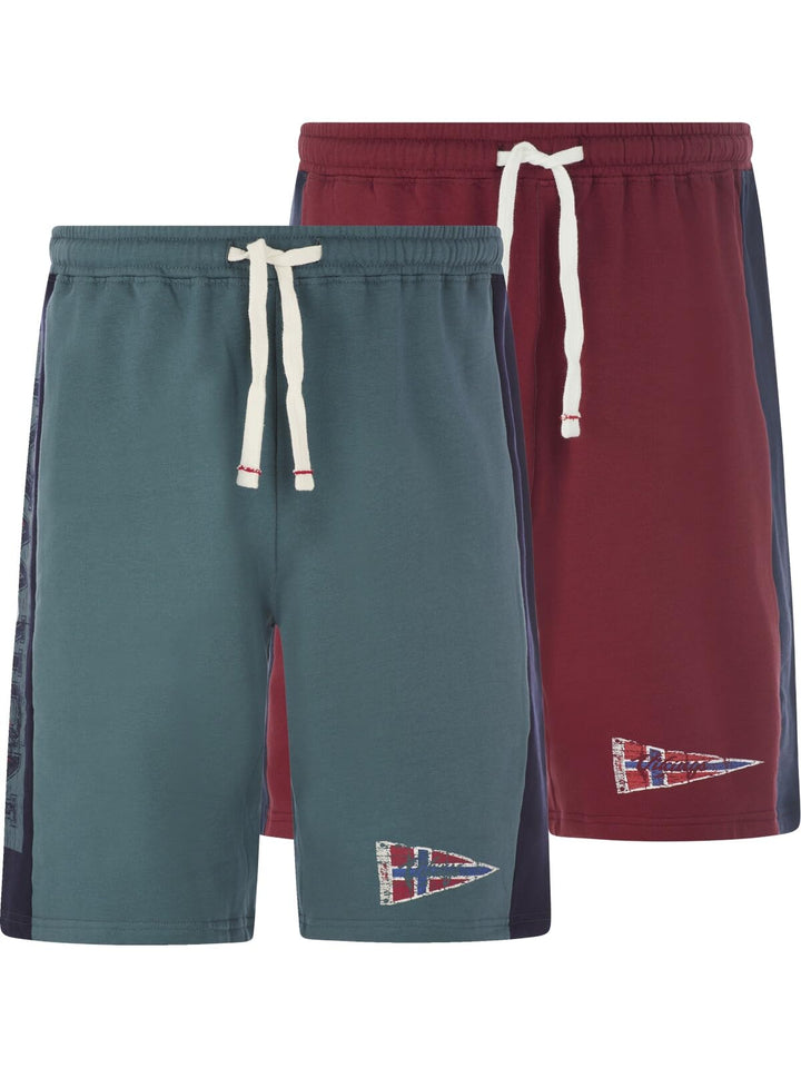 Jan Vanderstorm Herren Doppelpack Jogginghose Haral Kurze Hose Casual Shorts L Dunkelrot, L Dunkelro