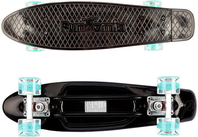 FunTomia 57cm Mini-Cruiser Board Skateboard mit oder ohne LED Leuchtrollen inkl. Aluminium Truck, AB