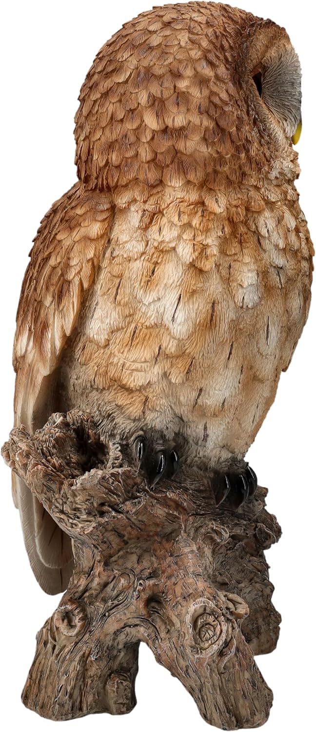Figuren Shop GmbH Naturgetreue Eulen Gartenfigur: Grosser Waldkauz 31 cm - HotAnt, Wetterfeste Deko
