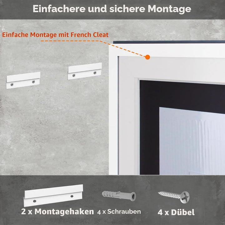 Ratsamee Badspiegel mit Beleuchtung LED, 100x70cm Spiegel mit Light, Wandspiegel mit Frontbeleuchtun