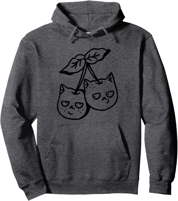 Verrückte Katzen Kirschen Lustiges Geschenk Katzen Anime-Fan Pullover Hoodie