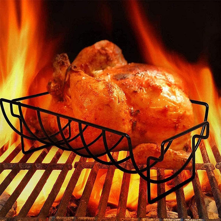 BBQ Rib Rack, Grill Rib Stand, Bratenkorb zum Grillen, Rippenhalter Grill, Metall Grill Halter Rib R