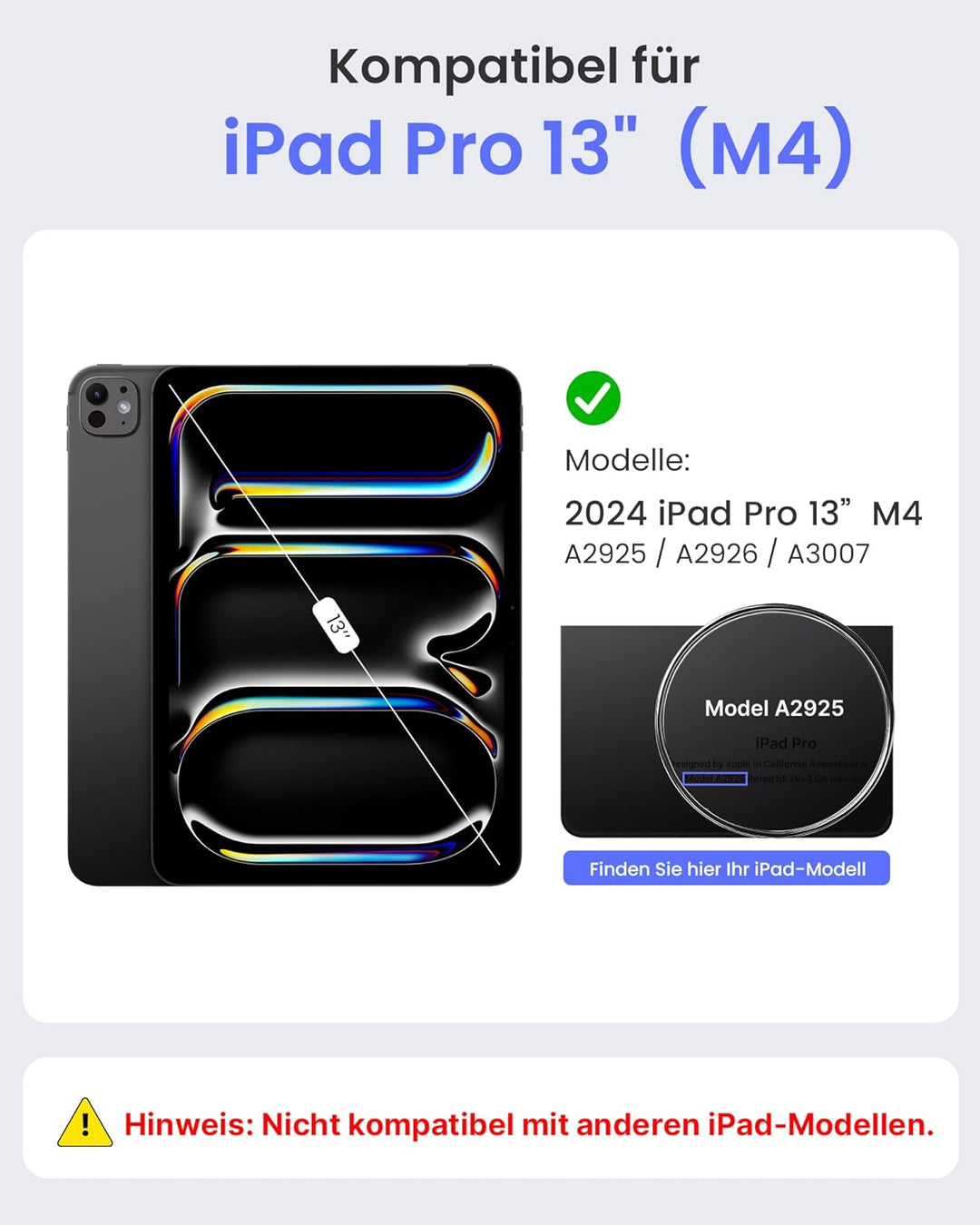 typecase Edge für Apple iPad Pro 13 Hülle mit Tastatur(M4/M5) (2024/2025), für iPad 13 Pro Hülle mit