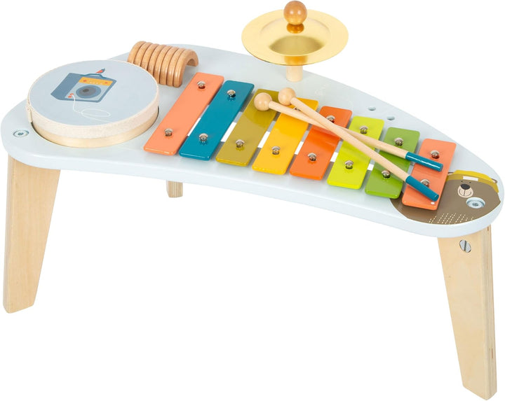 small foot Musiktisch "Groovy Beats" aus Holz, mit Becken, Xylophon, Ratsche und Trommel, ab 3 Jahre