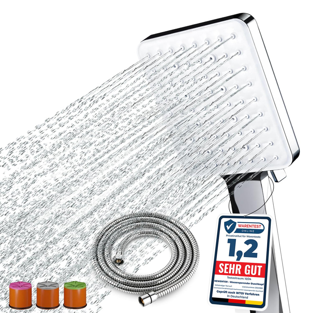 Duschkopf Wassersparend mit Schlauch,Newentor Duschkopf Regendusche mit 6 Strahlarten,Duschbrause Ho