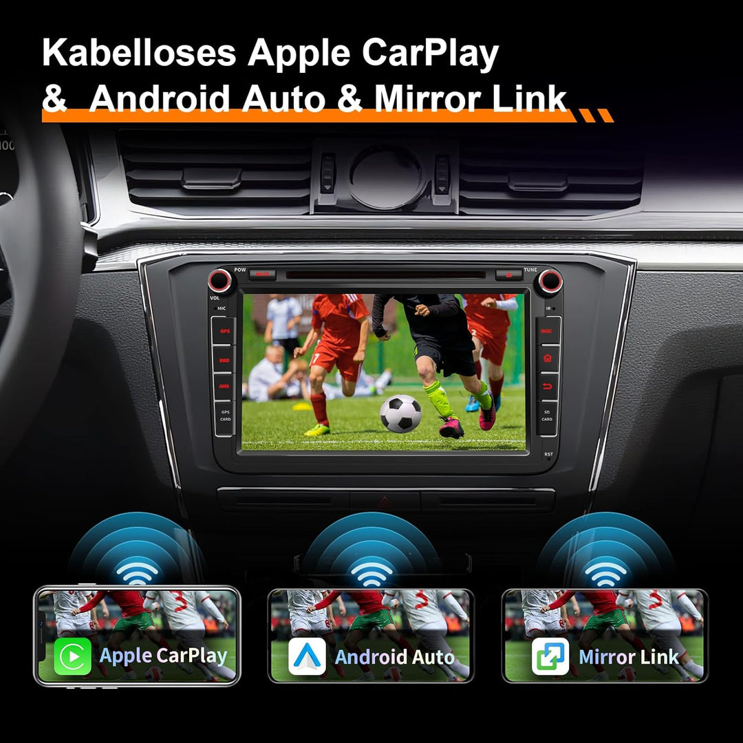 8,8’’ DVD Android 13 Autoradio für Golf 5/6, VW T5, Polo 6R, 4GB+64GB, kabelloses CarPlay, Android A