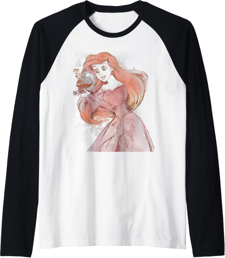 Disney Little Mermaid Ariel Water Color Raglan