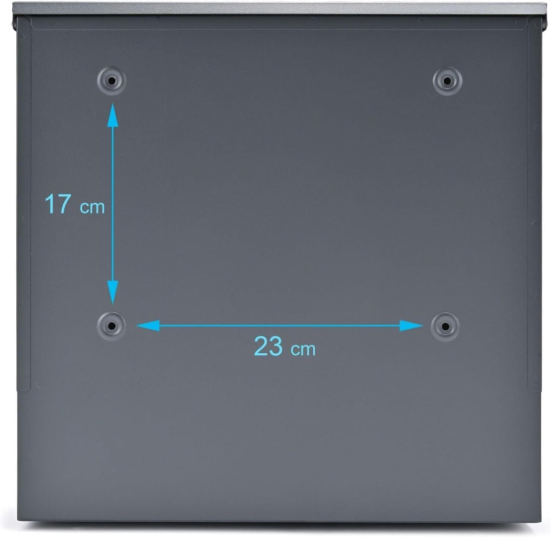 Verda Designer Briefkasten mit Zeitungsrfach, Postkasten, Wandbriefkasten, 2X Schlüssel, abschliessb