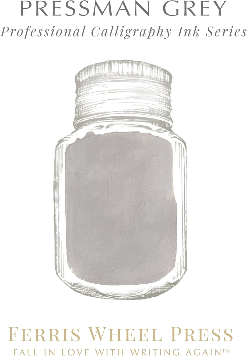 Ferris Wheel Press Calligraphy Ink | Pressman Grey | 28ml Grey 28 ml, Grey 28 ml