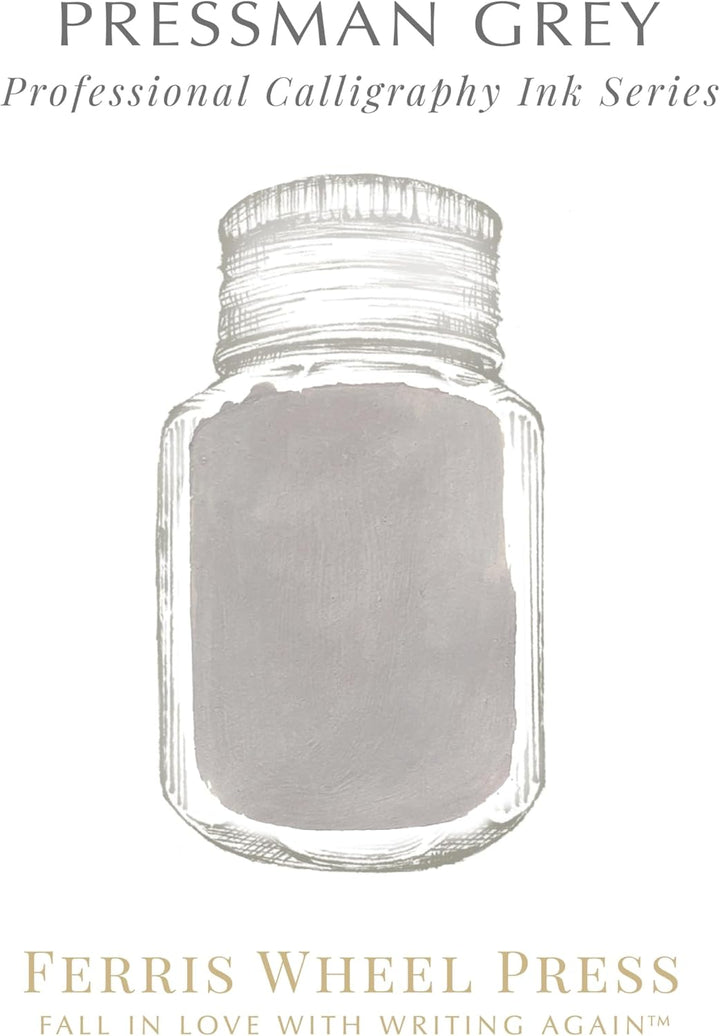 Ferris Wheel Press Calligraphy Ink | Pressman Grey | 28ml Grey 28 ml, Grey 28 ml