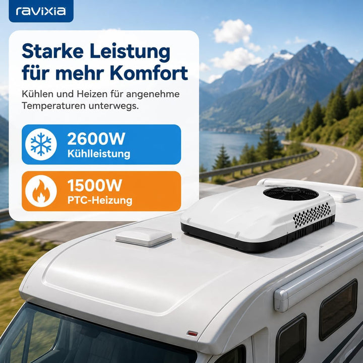 12V Klimaanlage Wohnwagen Schnelle Kühlung (Weiss 12V)