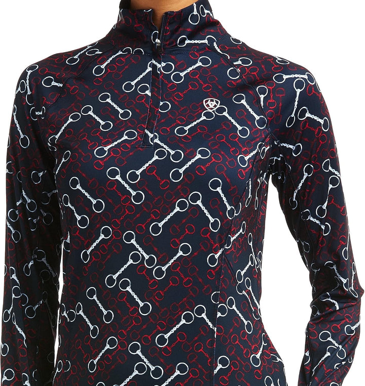 ARIAT 2023 Womens Lowell 2 0 1/4 Zip Base Layer 10046603 - Forest Ride - XL Teamaufdruck, XL Teamauf