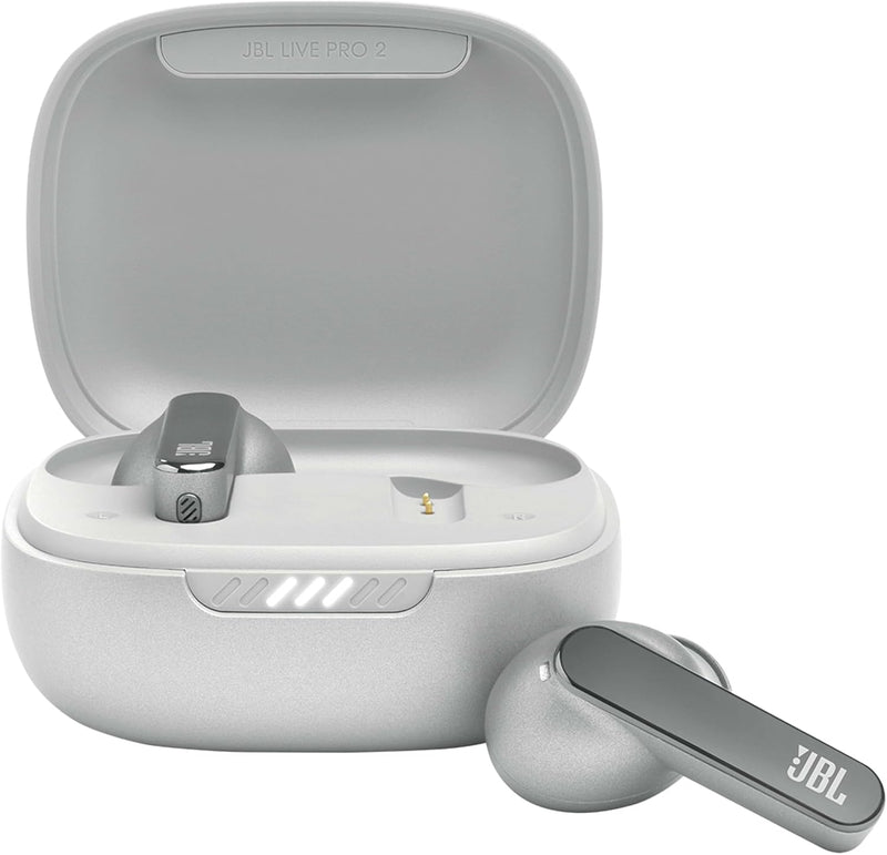 JBL Live Pro 2 TWS – Wasserdichte, True-Wireless In-Ear-Kopfhörer mit Noise-Cancelling in Silber – M